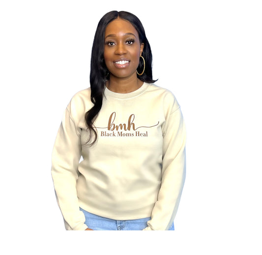 Black Moms Heal Crewneck-Tan & Brown