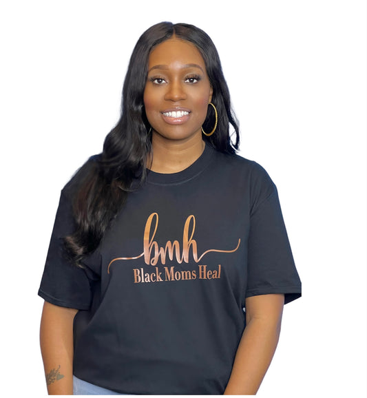 Black Moms Heal Signature Tee- Black & Brown