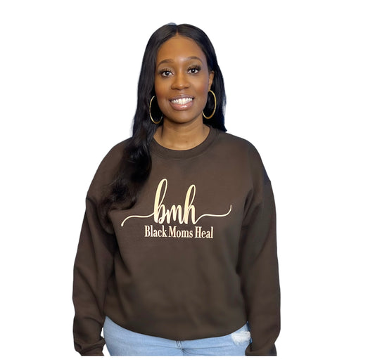 Black Moms Heal Crewneck- Brown & Tan